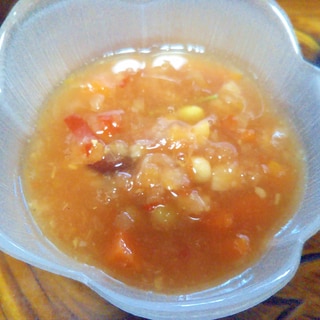 刻み野菜の冷製スープ